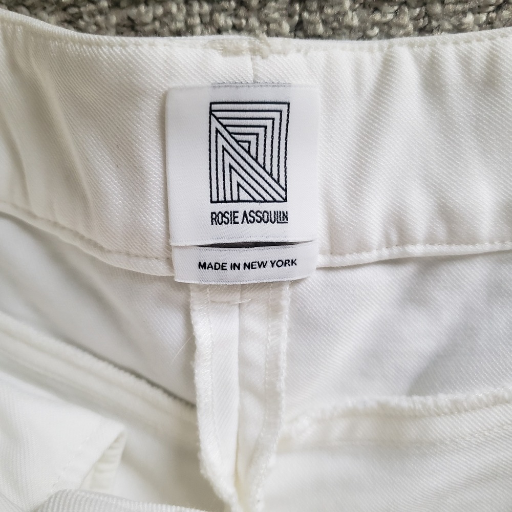 Rosie Assoulin Culottes Wide Leg Bermuda Shorts White Mid Rise Size 6 - Picture 8 of 11